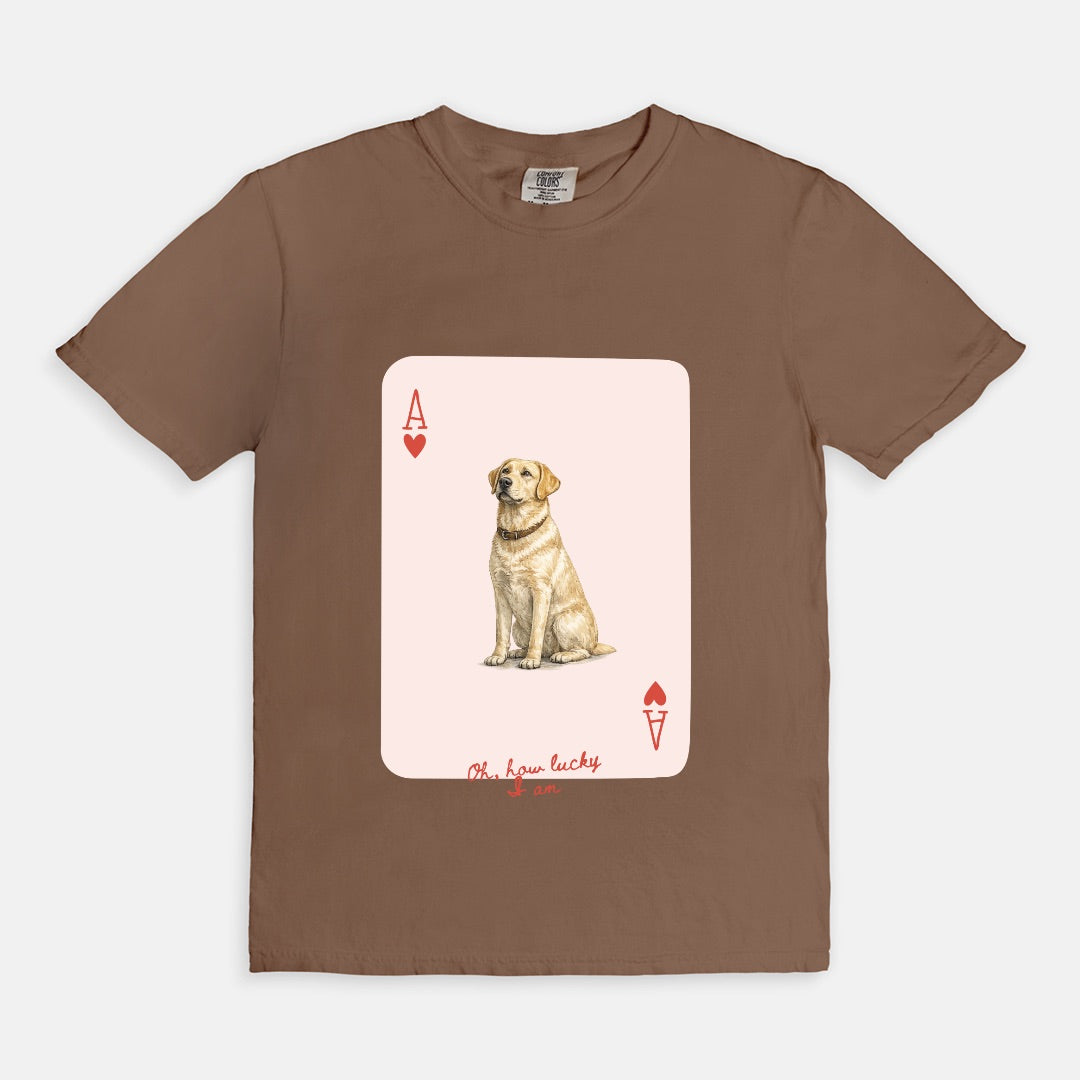 Ace of Hearts Labrador Tee - Yellow Lab