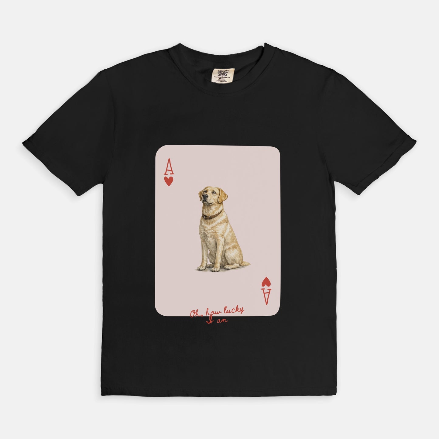 Ace of Hearts Labrador Tee - Yellow Lab