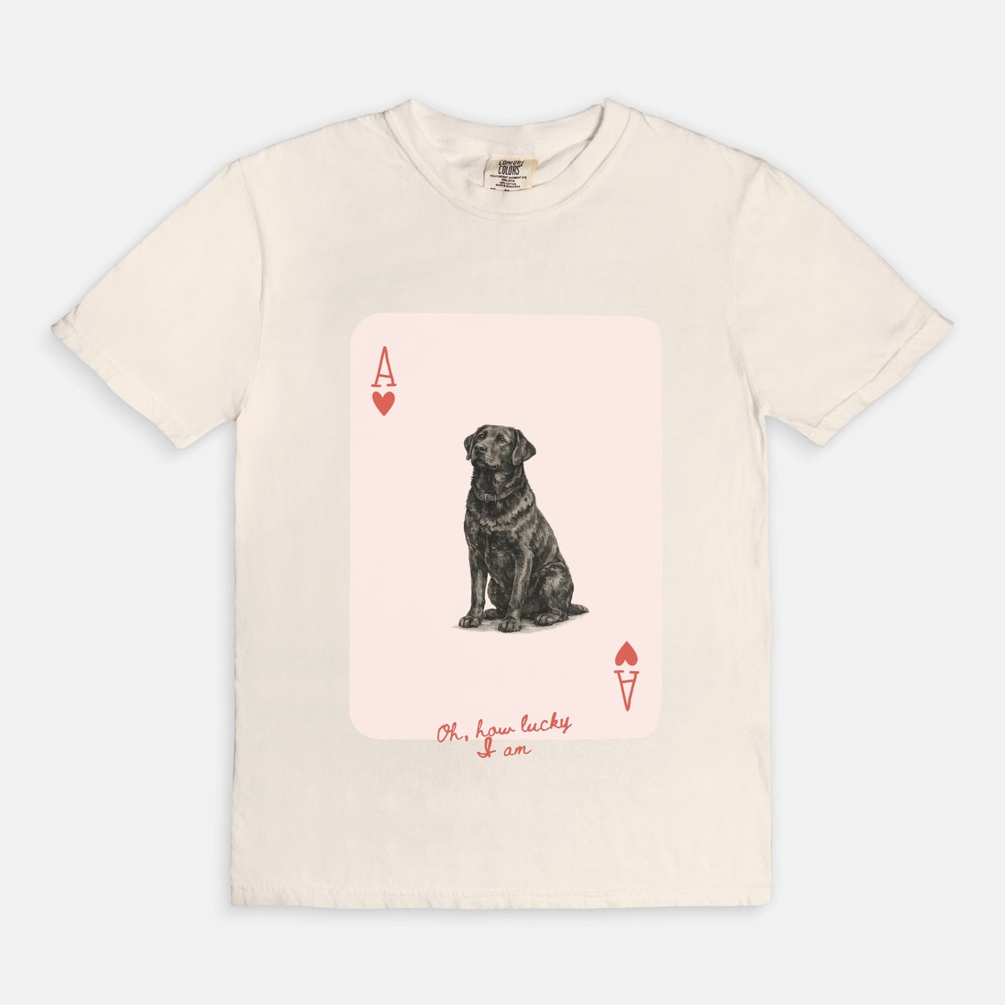Ace of Hearts Labrador Tee - Black Lab