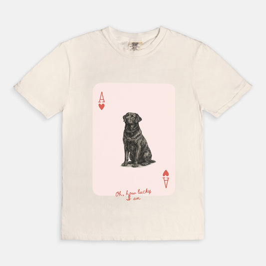 Ace of Hearts Labrador Tee - Black Lab