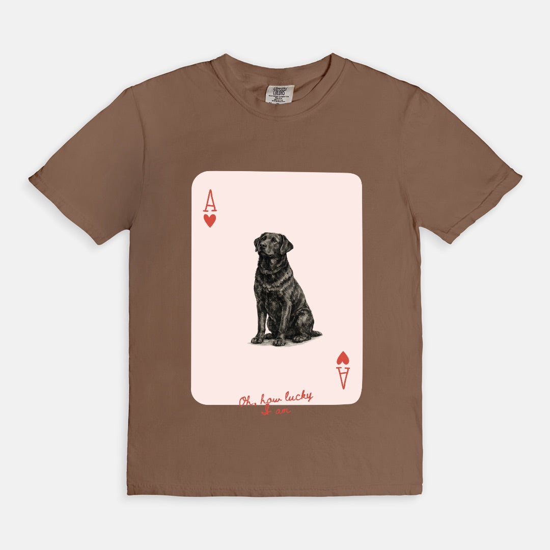 Ace of Hearts Labrador Tee - Black Lab