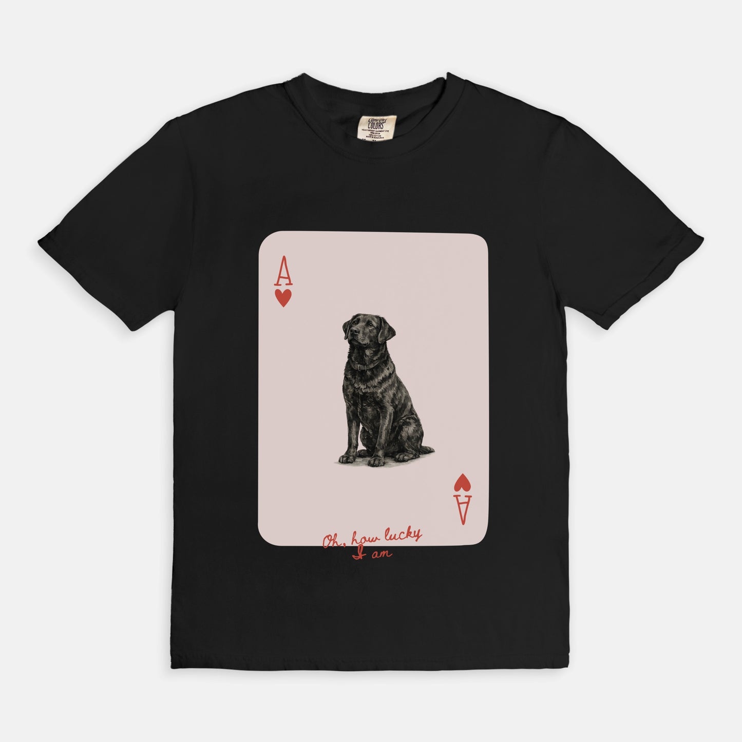 Ace of Hearts Labrador Tee - Black Lab