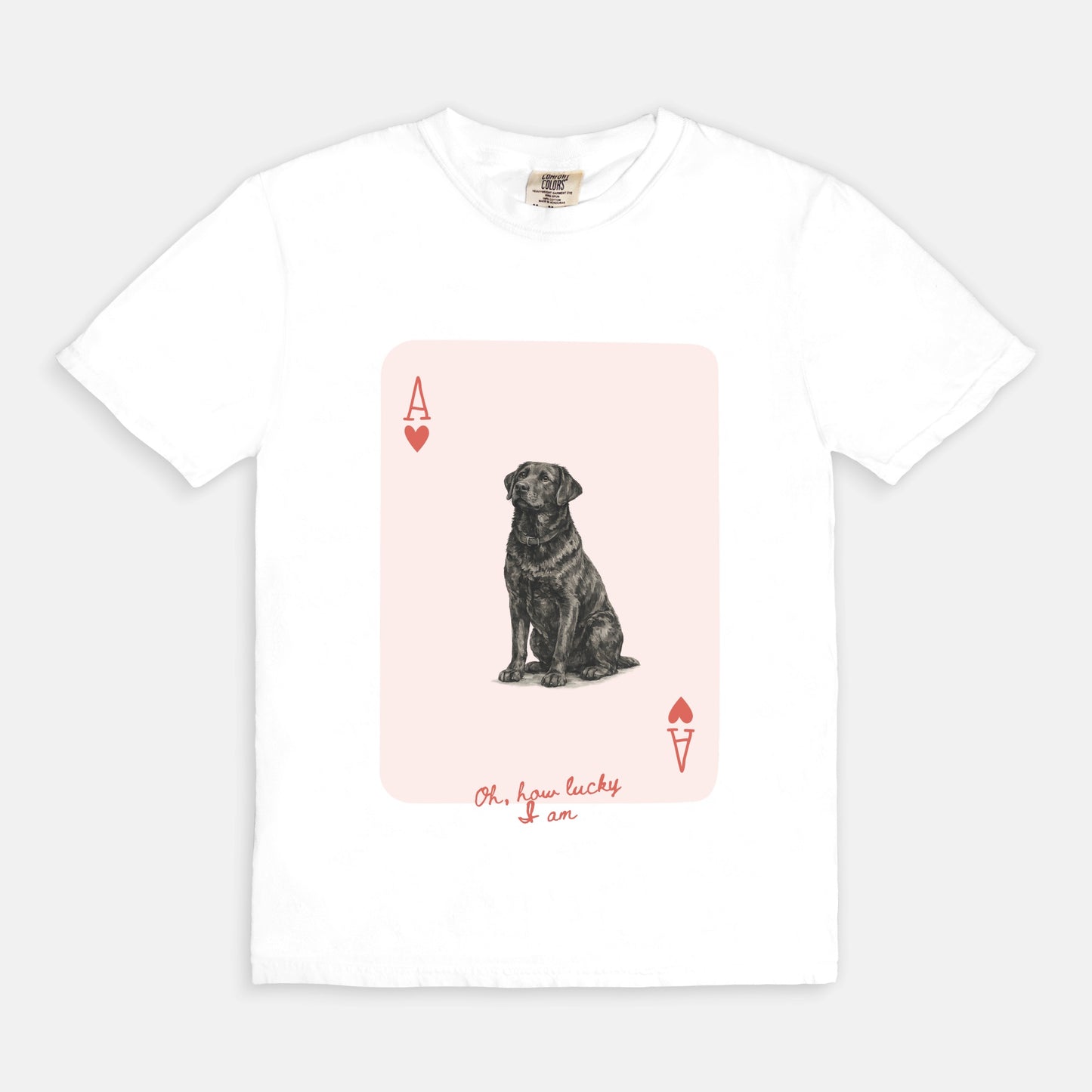 Ace of Hearts Labrador Tee - Black Lab