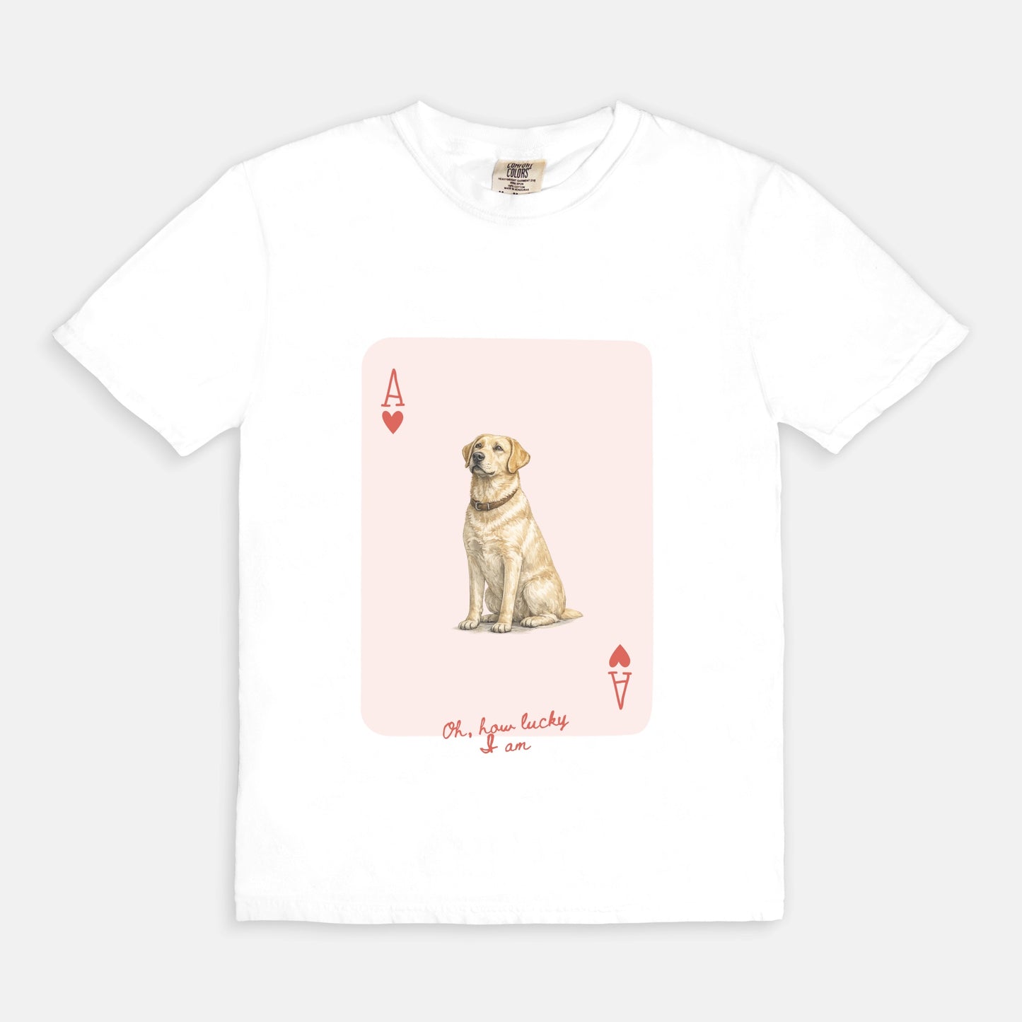 Ace of Hearts Labrador Tee - Yellow Lab